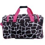 Pink Giraffe 22-Inch Rolling Duffel Bag