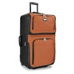 Amsterdam Expandable Rolling Luggage Set – Orange, 8 Pieces