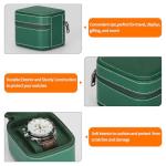 Portable Green Watch Travel Box with Removable Pillow