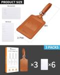 Teskyer Premium PU Leather Luggage Tags - 3 Pack