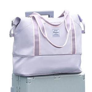 Purple Waterproof Travel Duffel Bag with Trolley Sleeve