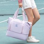 Purple Waterproof Travel Duffel Bag with Trolley Sleeve