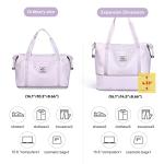 Purple Waterproof Travel Duffel Bag with Trolley Sleeve