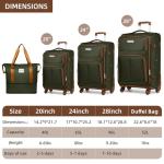 LARVENDER 5-Piece Softside Luggage Set with Spinner Wheels