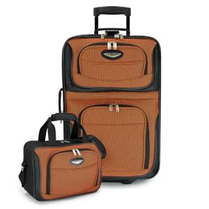 Amsterdam Expandable Rolling Luggage Set - Orange