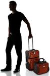 Amsterdam Expandable Rolling Luggage Set - Orange