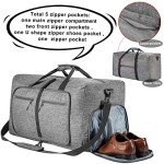 Vomgomfom Foldable Travel Duffle Bag with Shoes Compartment