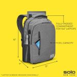 Solo New York Lightweight Laptop Backpack - Grey