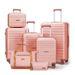 Caselly 7-Piece Pink Hard Shell Luggage Set