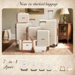 Caselly 7-Piece Pink Hard Shell Luggage Set