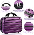 Lightweight Purple Hard Case Luggage Set with Spinner Wheels