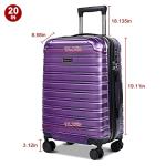Lightweight Purple Hard Case Luggage Set with Spinner Wheels