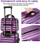 Lightweight Purple Hard Case Luggage Set with Spinner Wheels