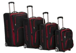 Rockland Polo Varsity Softside Luggage Set, Black
