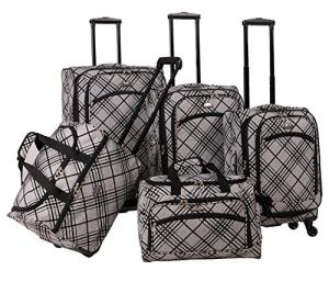 American Flyer Silver Stripes 5-Piece Luggage Set
