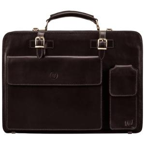 Maxwell Scott Men's Italian Leather Square Briefcase