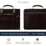 Maxwell Scott Men's Italian Leather Square Briefcase