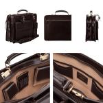 Maxwell Scott Men's Italian Leather Square Briefcase
