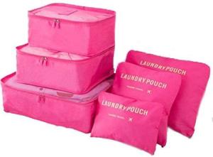 MOCOFO 6-Piece Travel Luggage Organizer Set in Rose