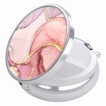 Pink Marble Portable Pill Box for Travel & Purse