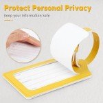 Faux Leather Luggage Tags - 2 Pack, Yellow