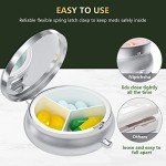 Pink Marble Portable Pill Box for Travel & Purse