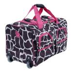 Pink Giraffe 22-Inch Rolling Duffel Bag
