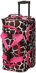 Pink Giraffe 22-Inch Rolling Duffel Bag