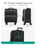 BAGSMART 16-Inch Underseater Carry-On Luggage