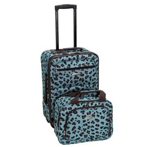 Blue Leopard Expandable Softside Luggage Set, 2-Piece