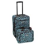 Blue Leopard Expandable Softside Luggage Set, 2-Piece