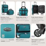 Teal Lightweight 20" Expandable Carry-On Suitcase