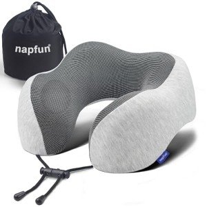 Napfun Upgraded Memory Foam Travel Neck Pillow