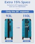 Coolife Expandable 3-Piece Luggage Set - Lake Blue