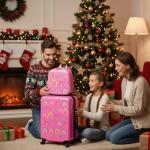 Sanwuta Kids 4-Piece Luggage Set - Rainbow Pink