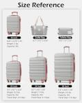 Grey-Pink 4-Piece Spinner Luggage Set