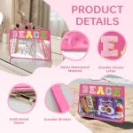 Preppy Clear Beach & Makeup Bag Set for Travel