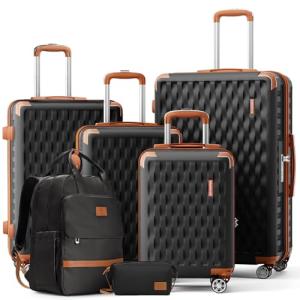 7-Piece Hard Shell Luggage Set with Backpacks