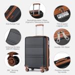Kono 3-Piece Expandable Carry-On Luggage Set