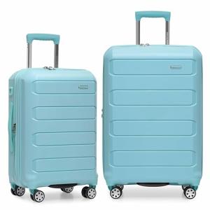 Indestructible Hardshell Baby Blue Spinner Luggage Set