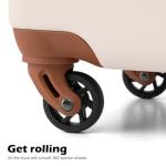 Coolife 3-Piece Lightweight Luggage Set - Apricot White