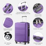 Kono 3-Piece Expandable Purple Hardside Luggage Set