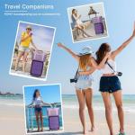 Kono 3-Piece Expandable Purple Hardside Luggage Set