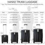 Hanke 20" Hard Shell Carry-On Suitcase - Jet Black