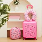 Kids Rolling Luggage Set with Backpack and Pillow