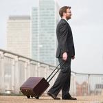 Maxwell Scott Men's Leather Wheeled Pilot Briefcase