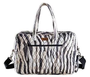 Zebra Pattern Cotton Quilted Weekend Duffel Bag