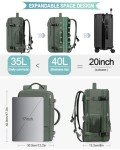 Olive Green 40L Waterproof Travel Backpack