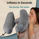 Hooded Inflatable Travel Pillow for Airplanes