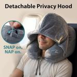 Hooded Inflatable Travel Pillow for Airplanes